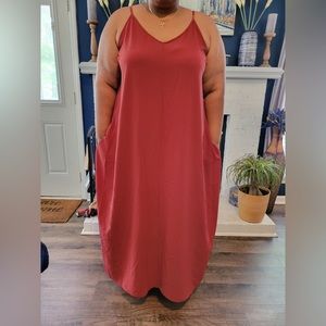 Burnt Red Maxi Dress- 2XL